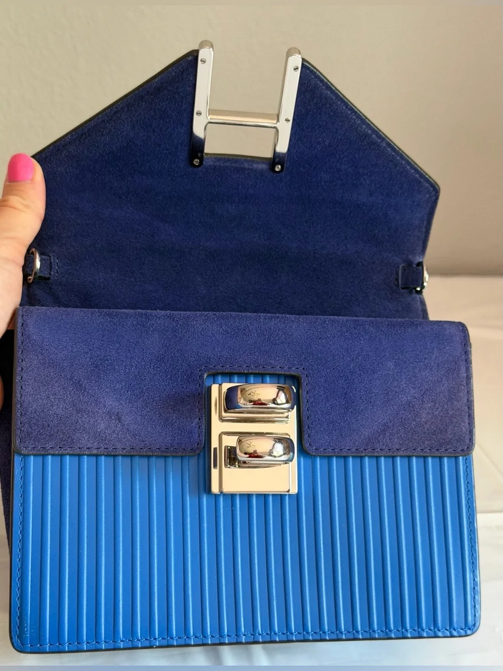 Henri Bendel blue crossbody purse